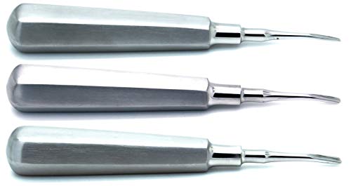 3 Pcs Dental Elevator Root Curved Tip 2mm 3mm 4mm Set — ISO 9001 | CE Marked — Premium Instruments