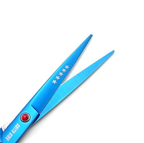7.0 Inches Professional hair cutting thinning scissors set with razor (Blue) 7.0 Inch Blue