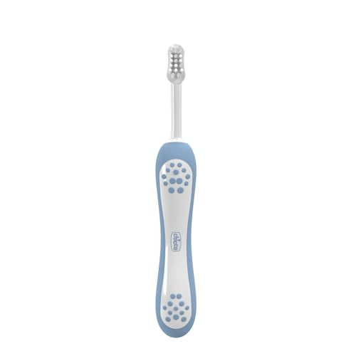 Chicco Indigo Blue Toothbrush from 6 to 36 Months 1 Count (Pack of 1) Blue Brush