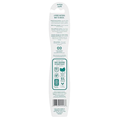 Tom's of Maine Kids BPA-Free Toothbrush, Soft, 6-Pack Purple 1 Count (Pack of 6)