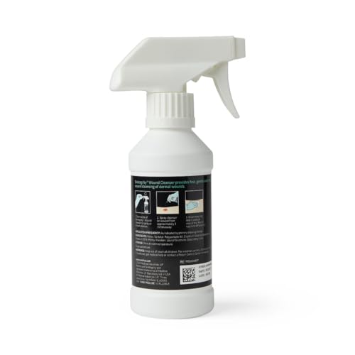 Medline Skintegrity Wound Cleanser, 8 ounce Spray Bottle, for wound cleaning, debridement, removing protein, pressure injuries, infected wounds, spray can be adjusted from mist to stream 8 Ounce (Pack of 1)