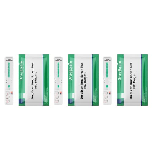 3 Pack - DrugExam Made in USA Most Sensitive Marijuana THC 15 ng/mL Single Panel Drug Test Kit - Marijuana Drug Test with 15 ng/mL Cutoff Level for Detecting Any Form of THC 3 - BeesActive Australia