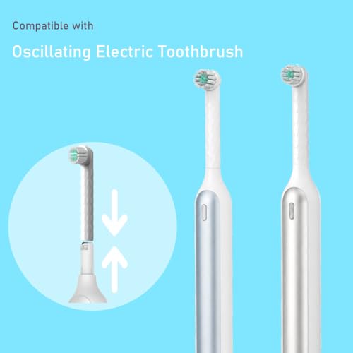 Replacement Heads Compatible with Quip Rev 360 Oscillating Electric Toothbrush,with Cover Cap,10 Pack (White, Medium) White 1 Count (Pack of 10)