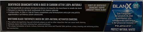 BlanX: "Black" Whitening Black Toothpaste - 2.54 Fluid Ounces (75ml) Tube (Pack of 3) [ Italian Import ]