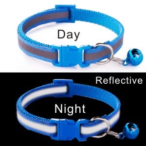 Puppy Collar with Bell, 2-Pack Basic & Reflective Cat Collar with Bells for XXS Xs Small Pet Dogs Boy Tiny Kitten Male Animal, Neck 7-12 inch (Pink) Pink