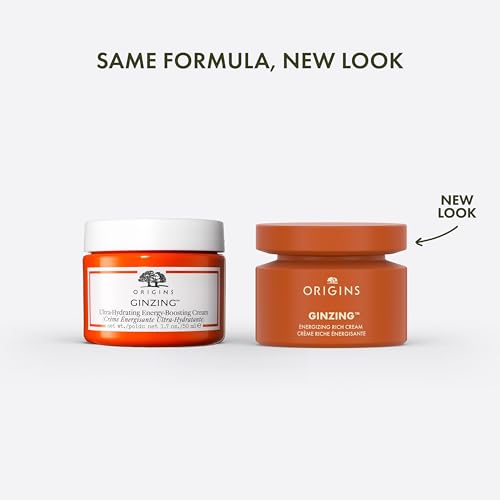 Origins GinZing Energizing Rich Cream | Face Moisturizer for Dry Skin with Niacinamide, Caffeine, & Ginseng, 1.7 Fl Oz