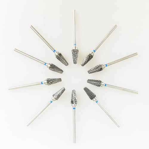 10pcs HP Cutting Burs Drill Polisher Cutter Tungsten Carbide, 2.35mm Shaft Plaster Alloy Acrylic Polishing Cleaning L6