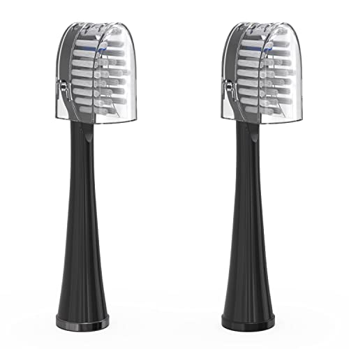 Waterpik Full Size Brush Heads with Covers for Toothbrush, Black, Pack of 2 & Whitening Water Flosser Refill Tablets for Whitening Flosser, Pack of 30