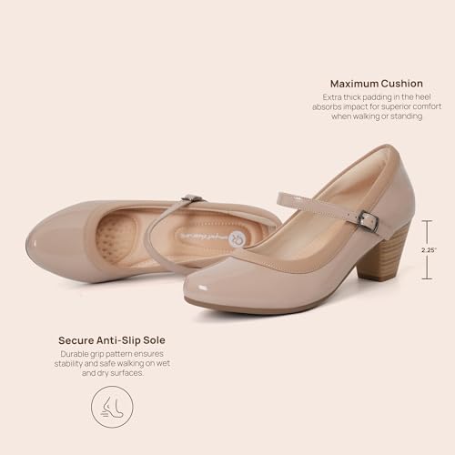 Ortho+rest Women Mary Janes Orthopedic Dress Shoes for Bunion 10 Nude
