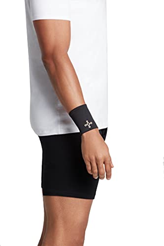 Tommie Copper Core Compression Wrist Sleeve, Unisex, Men & Women, Sweat Wicking Breathable Wrist Sleeve for Muscle, Tendon & Joint Support - Black - Large