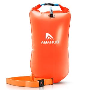 Abahub Swim Bubble Safety Tow Float Achieve Be Bright, Be Seen, Be Safer for Open Water Swimmers and Triathletes During Outdoor Swimming High Visibility Buoy Orange 15L