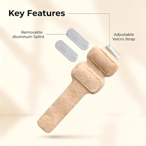 Hammer Toe Straightener, 2 Pcs Hammer Toe Corrector for Women & Men, Adjustable Toe Splints with Aluminum Plate Relief for Curled, Bent & Broken Toe, Discreet Skin-Tone Design