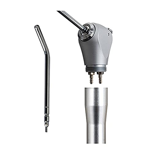 2PCS Dental Air Water Spray Syringe Triple 3 Way 2 Nozzles Tips Metal Handle + 4Pcs Metal Alloy Nozzles/Tips/Tube