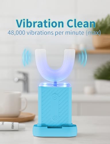 U-Shaped Electric Toothbrush with 4 Cleaning Modes, U Toothbrush Adult with Magnetic Contact Charging, U Toothbrush for Busy Professionals & Travelers