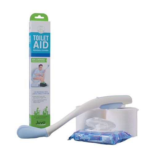Juvo Toilet Aid - Personal Bottom Wiping Tool, Bathroom Mobility Aid for Disabled, Elderly, and Surgery Recovery - 18" long wand with hygienic cover Original Toilet Aid