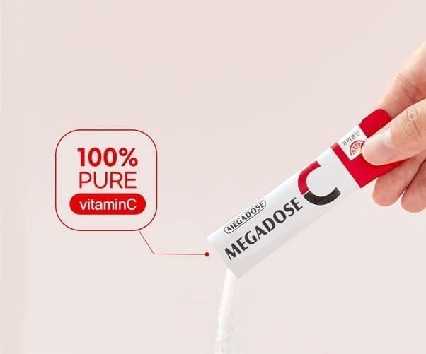 MEGADOSE Vitamin C Powder 3000mg, High Content Vitamin 3g*100 Sticks, Total 300g, Easy Cut Sachets