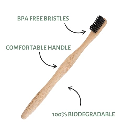 Bamboo Toothbrush, Floss, and Copper Tongue Scraper Set