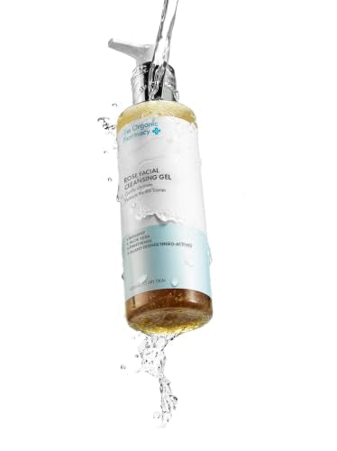 The Organic Pharmacy Rose Facial Cleansing Gel, 200ml - Cleanse and Refresh, Protect skin barrier, Rosehip, Rose Geranium, Calendula & Aloe, Organic 11%, Natural 91%
