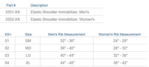 United Ortho 3351-03 Men's Elastic Shoulder Immobilizer, Large, White