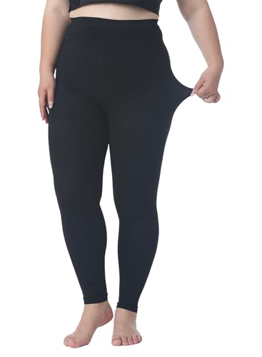 Plus Size 5XL Compression Pantyhose Footless for Women & Men 15-20 mmHg 15-20mmhg Footless Black 5X-Large