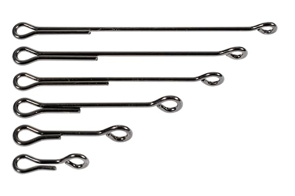 Montana Fly Company Fly Tying - MFC Fly Shanks Closed Eye Off Set - Black Nickel 45mm (25 pcs)
