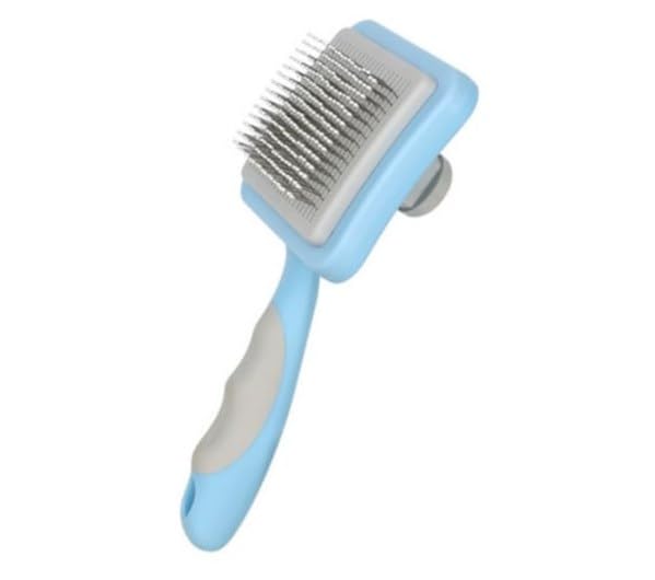 Slipper Brush for Dog Grooming, Soft Bristles for Shedding and Detangling, Blue - BeesActive Australia