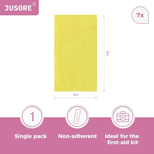 JUSORE Xeroform Petrolatum Dressing - FSA-HSA, 5"x9" Medical Non Stick 5"x9" (Pack of 7)