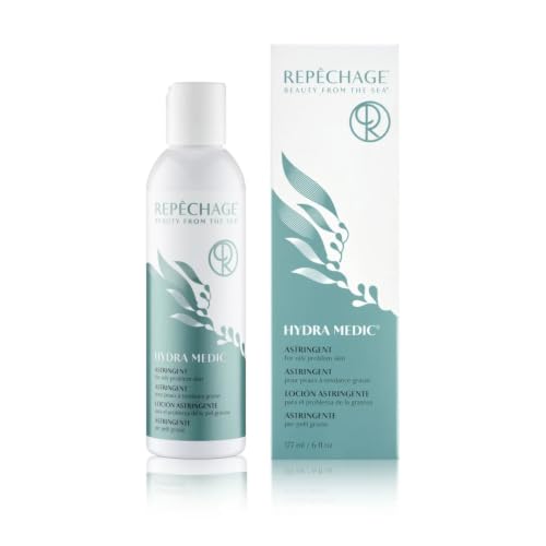 Repechage Hydra Medic Facial Toner & Astringent for Oily Skin with Green Tea, BHA Salicylic Acid, Seaweed Extracts & Willow Bark – Clarifying, Pore Minimizing, Balancing Toner for Face, 6 fl oz