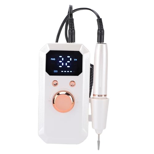 Professional Electric Nail Drill, 32 Speeds Cordless Nail File Machine, Rechargeable Polisher with 1600mAh Battery & 11 Drill Bits, Ideal for Shaping Polishing Removing Gel