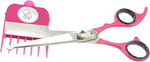 SCAREDY CUT Silent Pet Grooming Kit for Dog, Cat and All Pet Grooming - A Quiet Alternative to Electric Clippers for Sensitive Pets (Right-Handed Pink) 16pc Right-handed Pink
