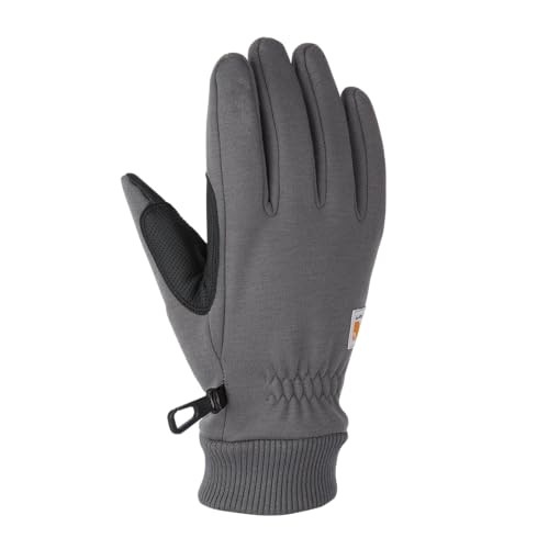 Carhartt Men's Wind Fighter Thermal-Lined Fleece Touch-Sensitive Knit Cuff Glove Medium Gray