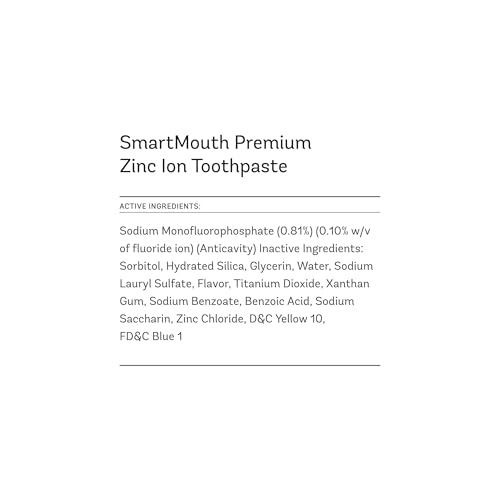 SmartMouth Anti-Cavity + Zinc Toothpaste, Sensitive Whitening, 6 oz, 3-Pack
