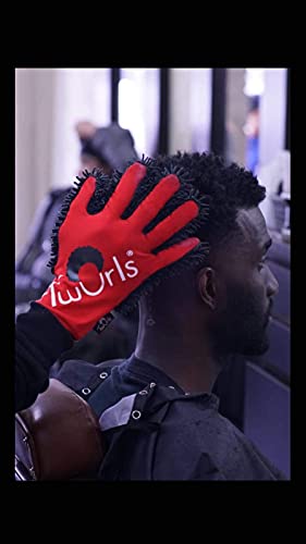 Twurls Hair Glove for Men and Women. It’s Ambidextrous (Left or Right Handed), Machine Washable for extended use. Twurls Glove works well for Curling, Twisting & Dread Locking Natural Hair. Red and Black