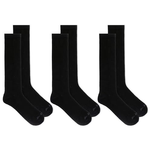 Dr. Scholl's Men's Athletic & Work Compression Over the Calf Socks - 1 & 3 Pair Packs - Fatigue Relief 7-12 Black (3 Pairs)