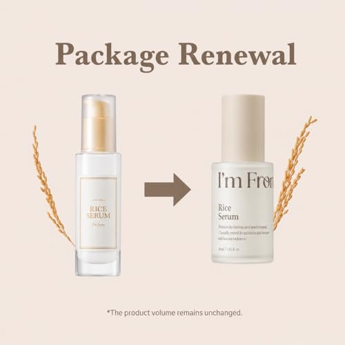 I'm From Rice Serum, Glow Deep Soothing Rice Serum, Glass&Dewy, Hydration, Daily, All Skin Types, Korean Skin Care 1.01fl.oz