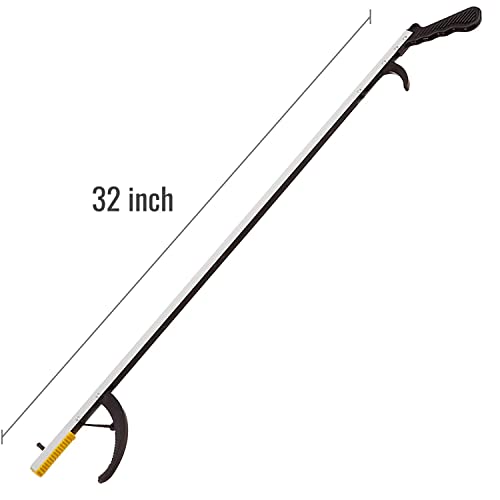 DMI 2 Pack, 32 Inch Reacher Grabber PickupTool for Seniors, Disabled or After Surgery, Claw Reaching Assist Tool, Trash Grabber Arm Extension, Non-Folding Grabbers for Seniors, Magnetic Claw 32 Inch (Pack of 2)