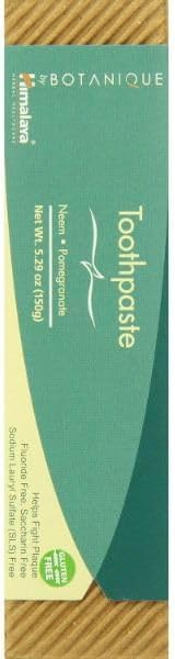Himalaya Herbal Healthcare Neem & Pomegranate Toothpaste, Net Wt. 5.29 Ounce Tube, Packaging May Vary (Pack of 6)