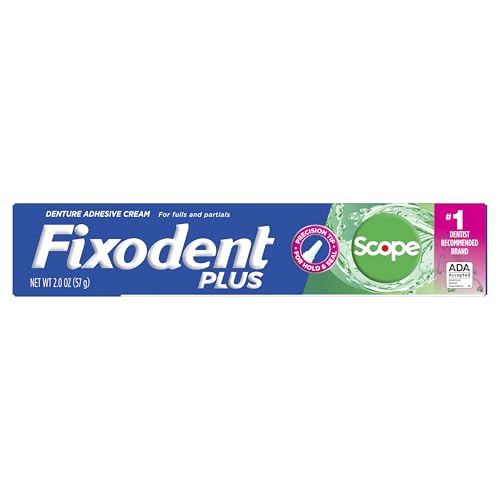 Fixodent Control Denture Adhesive Cream Plus Scope Flavor, 2 Oz (Pack of 4)