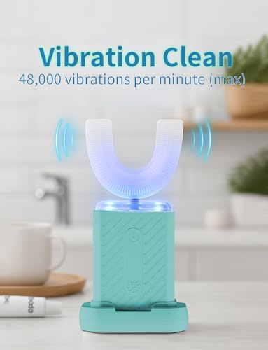 U-Shaped Electric Toothbrush, 4 Modes, 60-Second Clean, ultrasonic Toothbrush with Magnetic Contact Charging