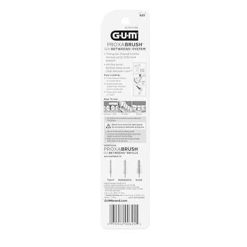 GUM Proxabrush Permanent Handle Refills, 6 Pack