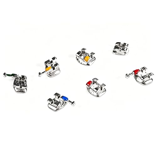 Dentasop Mini Roth Orthodontic Metal Bracket Kit, .022" Slot, 3-4-5 Hooks, 200 Pcs with Ligature Ties and NiTi Archwires