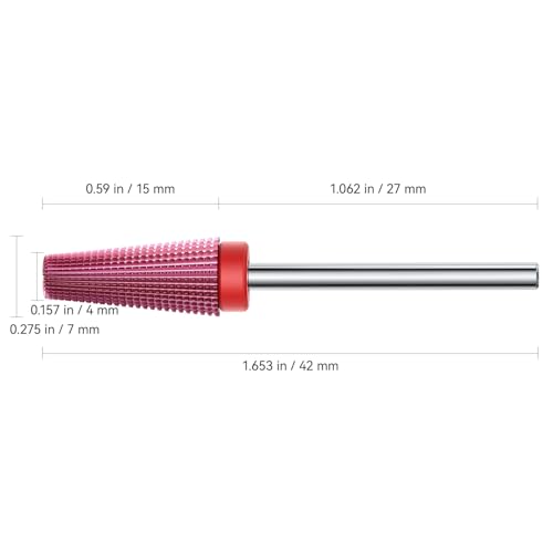 Glix 5 in 1 Nail Drill Bit, Tungsten Carbide, Cuticle and Gel Removal Purple