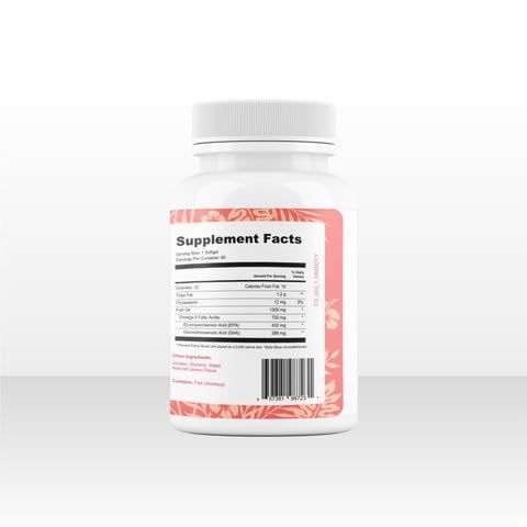 Omega-3 Fish Oil – 1250mg Triple Strength with 690mg EPA & 260mg DHA – Wild-Caught, No Fishy Aftertaste – 60 Soft Gels
