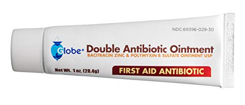 Globe First Aid Topical Antibiotic Ointment with Bacitracin Zinc & Polymyxin B Sulfate, Infection Protection & Wound Care Without Neomycin 1 oz Tube 1 Ounce (Pack of 1)