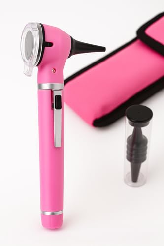 Fiber Optic MINI Otoscope Pink Color (Diagnostic Set) G.S Instruments