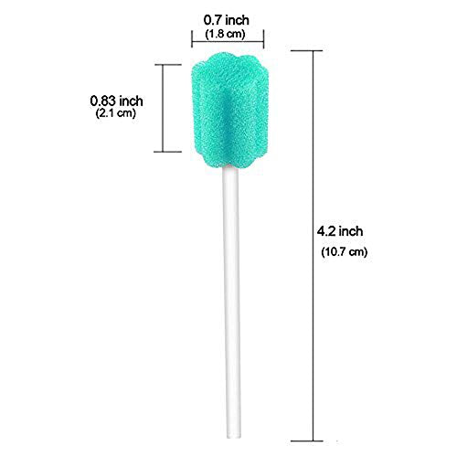 250 Count Disposable Mouth Swabs Sponge, Unflavored & Sterile Oral Swabs 250 Pack sky blue