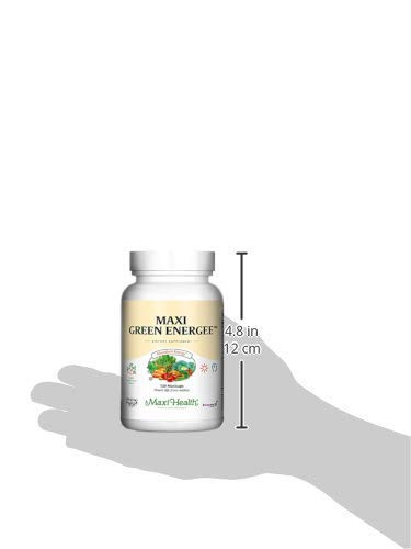 Maxi Health Super Greens Supplements – Whole Food Blend for Energy & Immune Support – Vegetable Supplements for Adults with Vitamins, Minerals, Spirulina, & More – Vegan, 120 Kosher Capsules Unflavored 120 Count (Pack of 1)