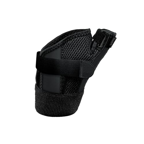 MUELLER Esports Medicine Reversible Thumb Brace for Men and Women, Pain Relief Stabilizer with 6 KTape Strips, Ideal for Gamer's Thumb and Arthritis, Fits Right or Left Hand, Black, One Size