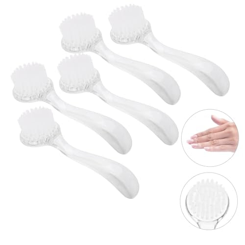 5 Pack Handle Grip Fingernail Brush, Soft Stiff Bristles Brush, Hand Cleaning Under Nails Toes Scrubber, Manicure, Pedicure Care Tools