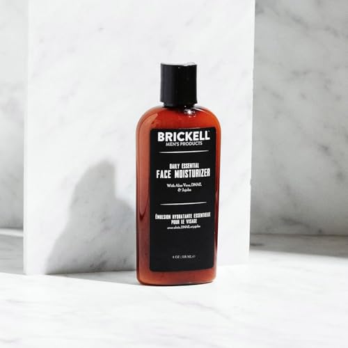 Brickell Men's Daily Essential Face Moisturizer for Men, Fast-Absorbing Face Lotion with Niacinamide, Green Tea, and Hyaluronic Acid, 4 Ounce, Scented 4 Fl Oz (Pack of 1)